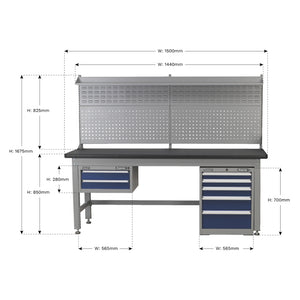 Premier Industrial Complete Workstation and Cabinet Combo 1.5m API1500COMB02 7