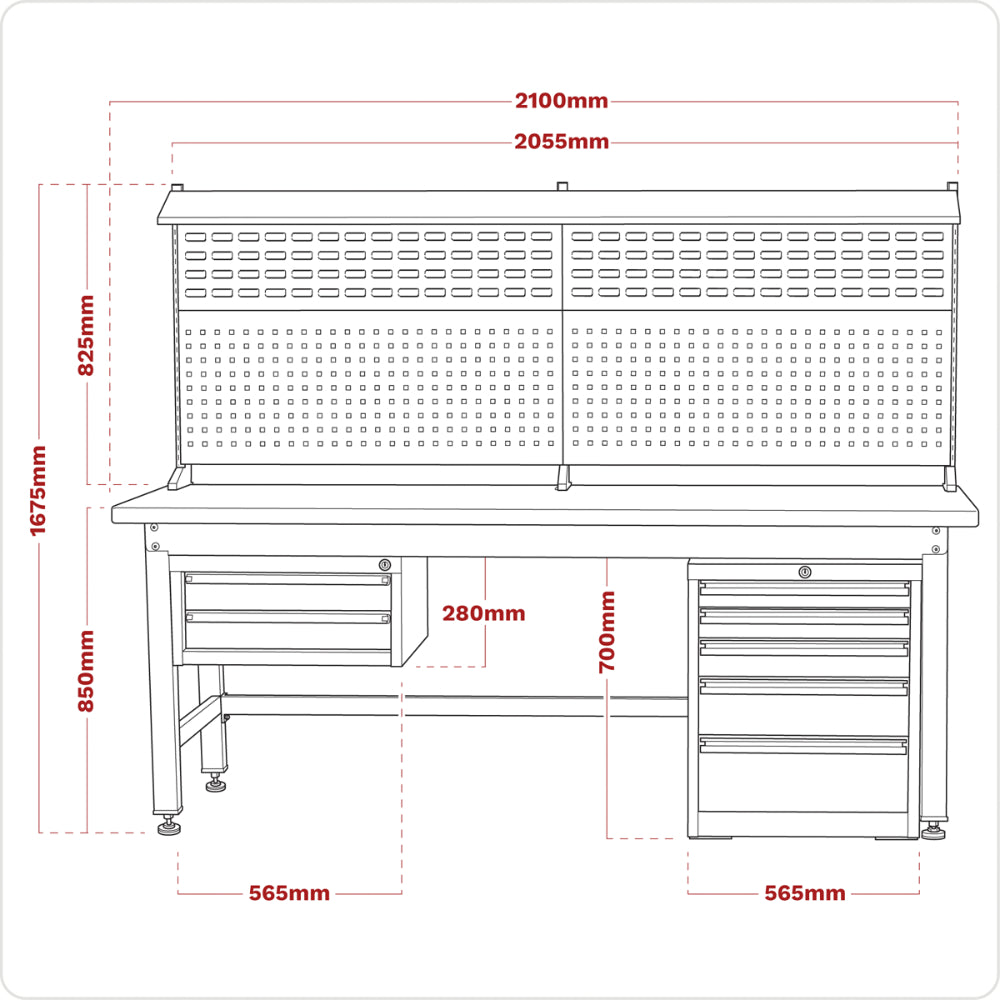 Premier Industrial Complete Workstation and Cabinet Combo 2.1m API2100COMB02 8