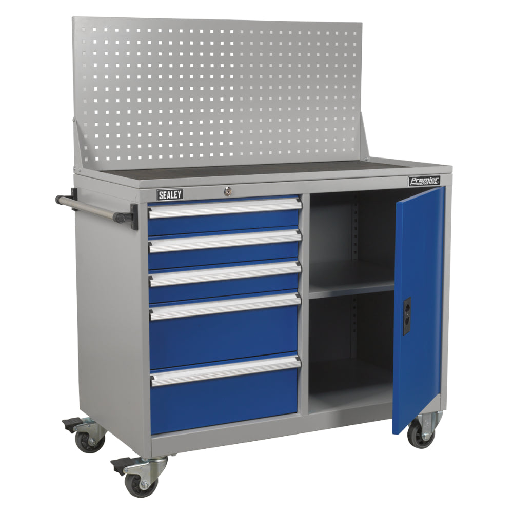 Premier Industrial Mobile Workstation with 5 Drawers and 1 Shelf API1103A 7