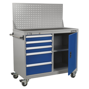 Premier Industrial Mobile Workstation with 5 Drawers and 1 Shelf API1103A 7