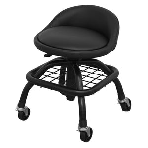Premier Industrial Pneumatic Creeper Stool with Adjustable Height Swivel Seat and Back Rest SCR02B 2