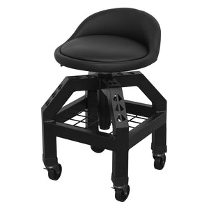 Premier Industrial Pneumatic Creeper Stool with Adjustable Height Swivel Seat and Back Rest SCR03B 3