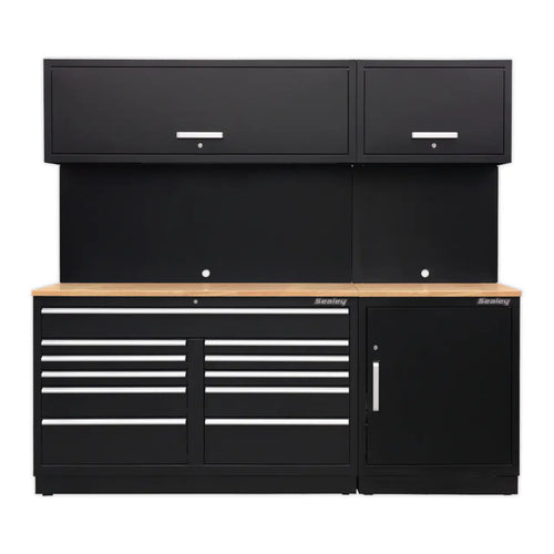 Premier Storage System with Hardwood Worktop 2.33m