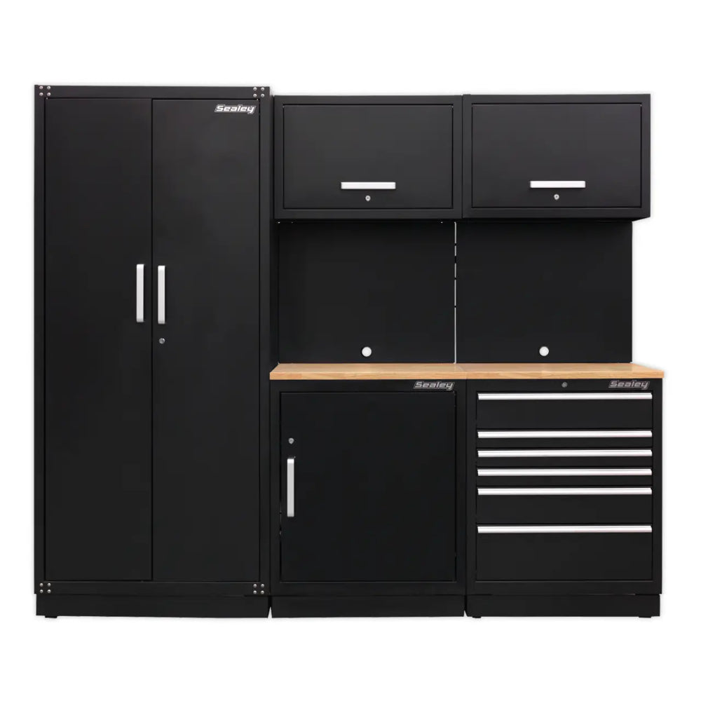 Premier Storage System with Hardwood Worktop 2.48m