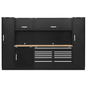 Premier Storage System with Hardwood Worktop 3.55m