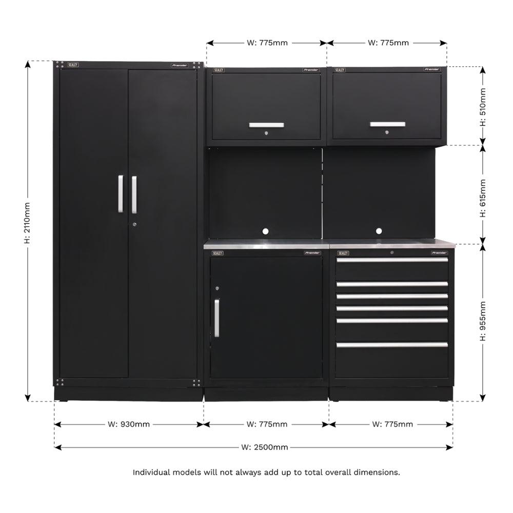 Premier Storage System with Stainless Worktop 2.48m APMSCOMBO1SS 8