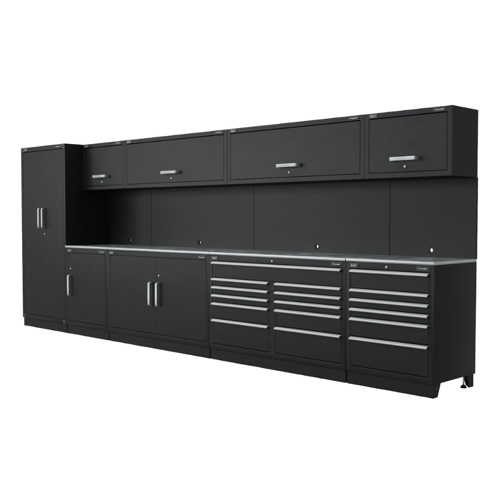 Premier Storage System with Stainless Worktop 5.58m
