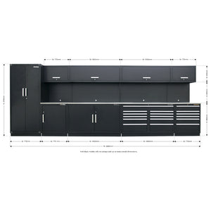 Premier Storage System with Stainless Worktop 5.58m APMSSTEEL 2