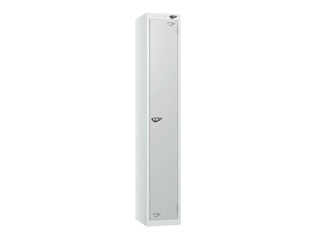 Prime 1-Door Steel Locker - Arctic White & Pearl Silver