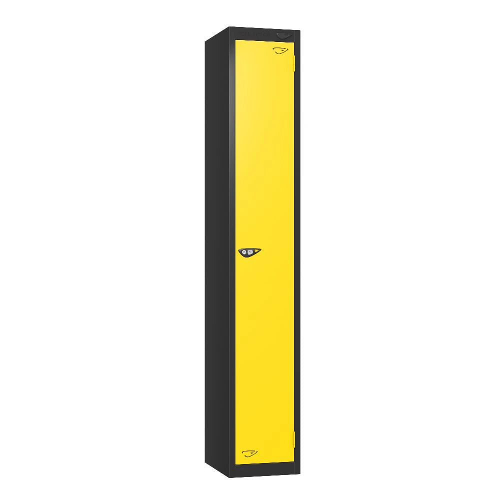 Prime 1-Door Steel Locker - Black & Lemon Yellow