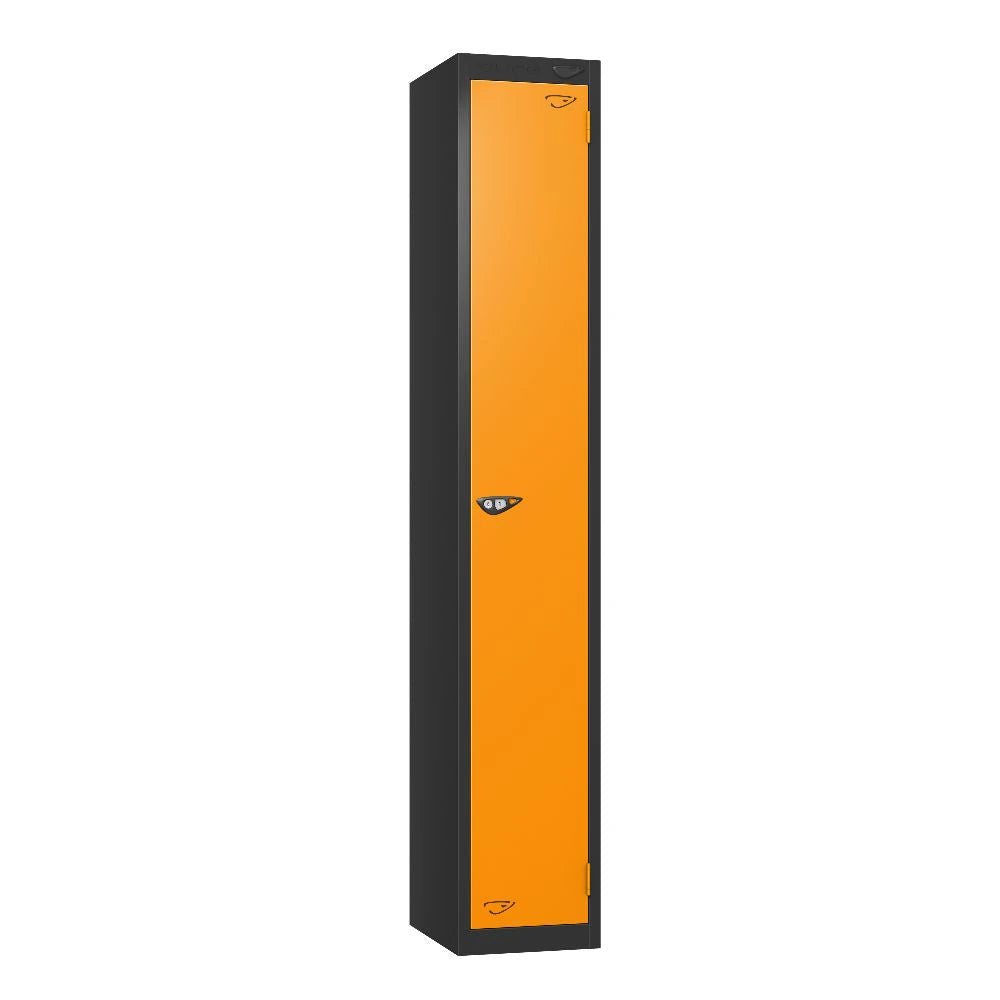 Prime 1-Door Steel Locker - Black & Magma