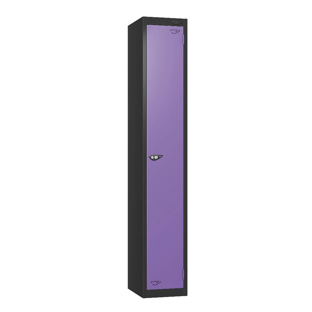 Prime 1-Door Steel Locker - Black & Orchid Violet