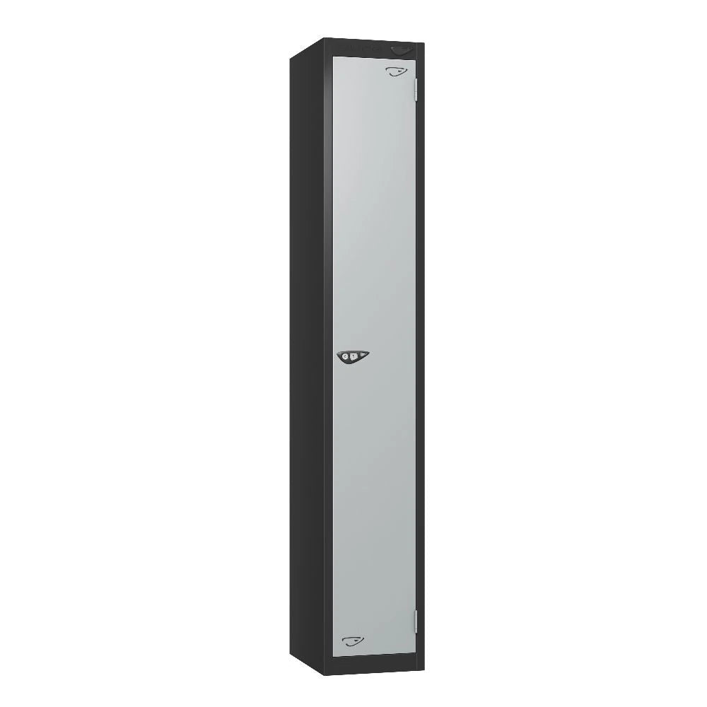 Prime 1-Door Steel Locker - Black & Pearl Silver