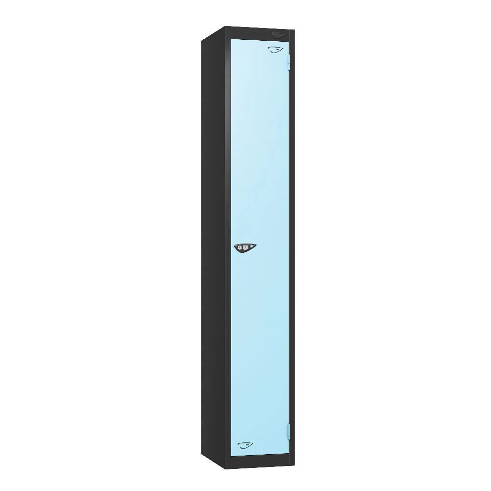 Prime 1-Door Steel Locker - Black & Ribbon Blue