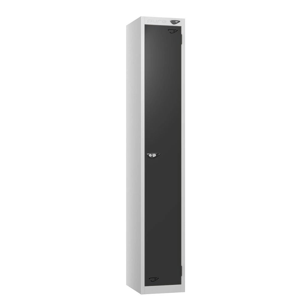 Prime 1-Door Steel Locker - Pearl Silver & Black