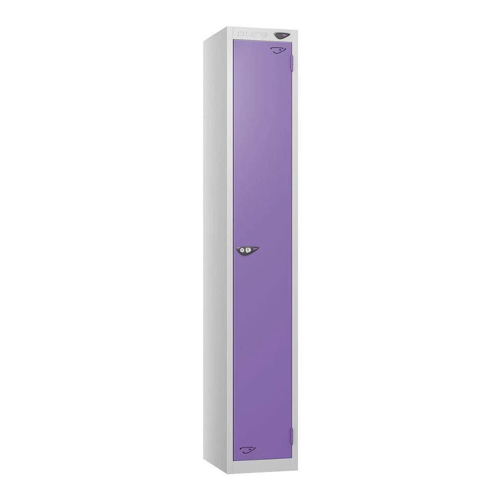 Prime 1-Door Steel Locker - Pearl Silver & Orchid Violet