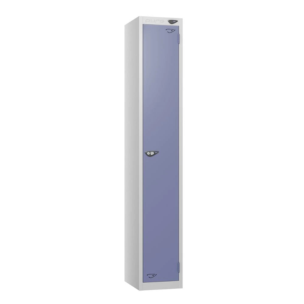 Prime 1-Door Steel Locker - Pearl Silver & Purple