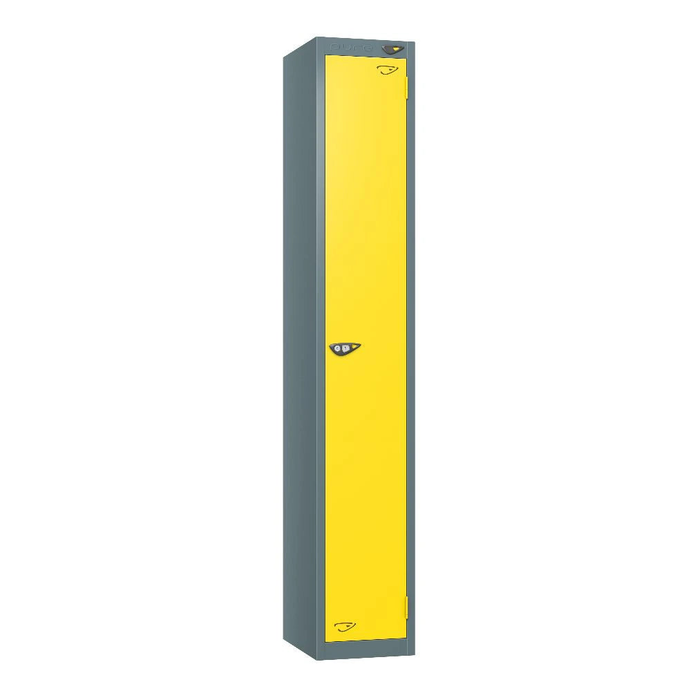 Prime 1-Door Steel Locker - Slate Grey & Lemon Yellow