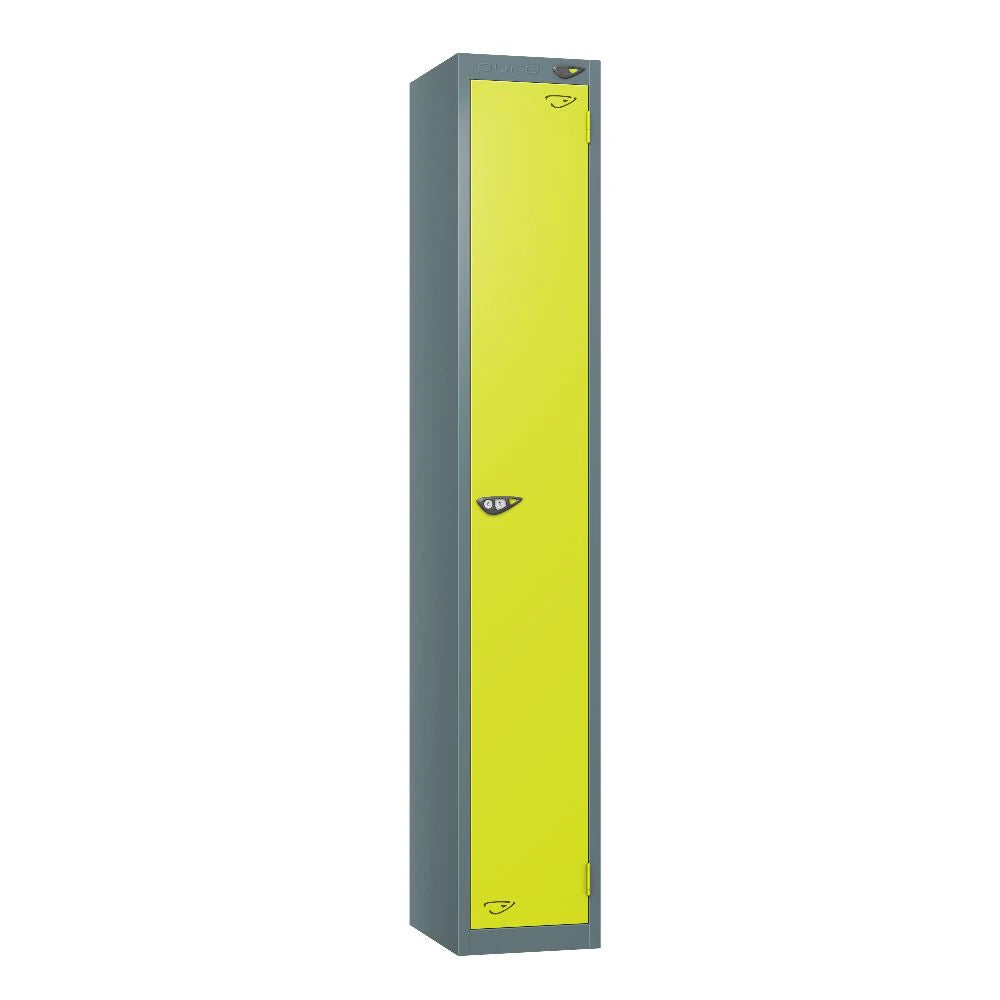 Prime 1-Door Steel Locker - Slate Grey & Lime Light