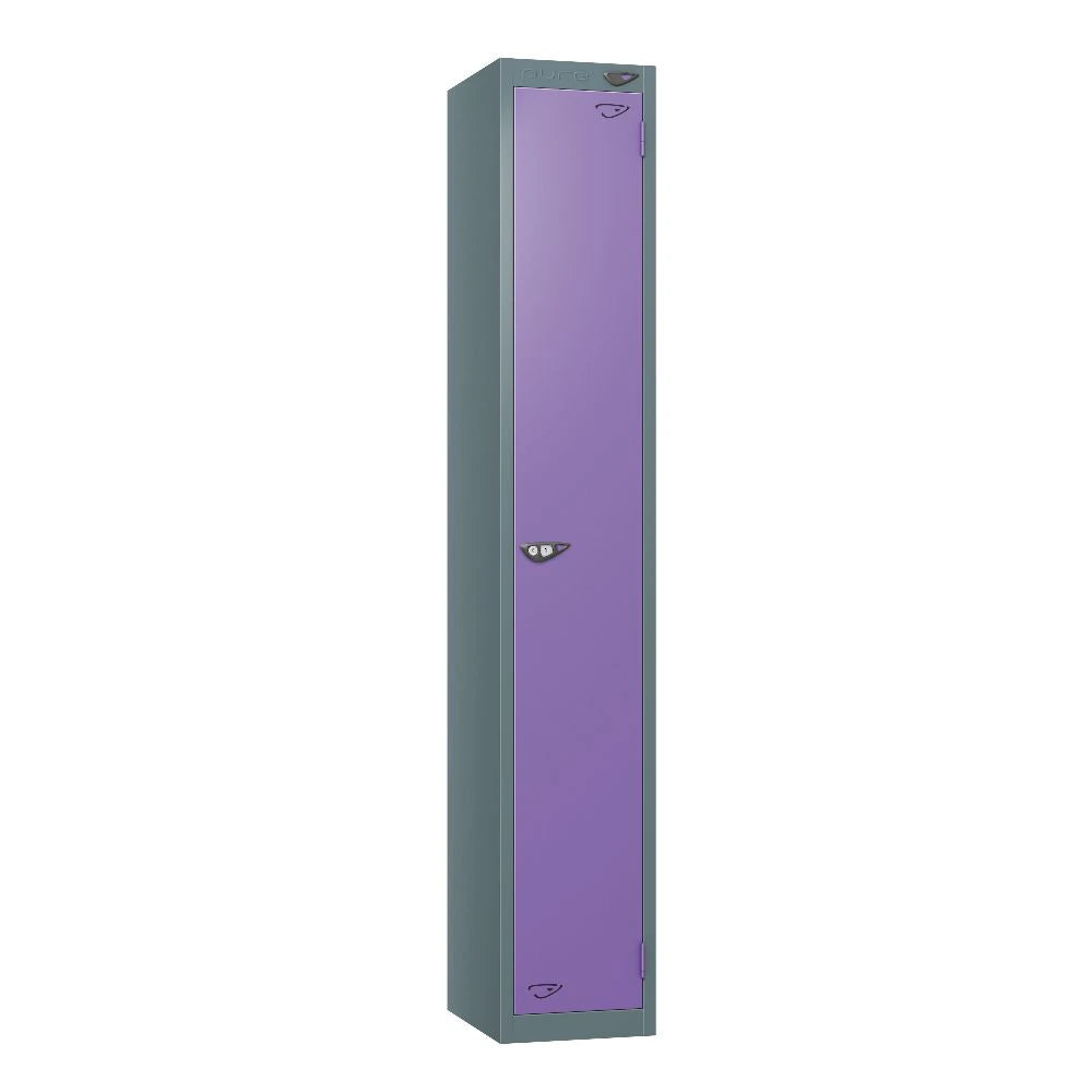 Prime 1-Door Steel Locker - Slate Grey & Orchid Violet
