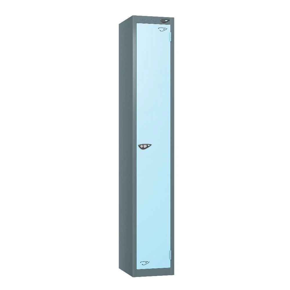 Prime 1-Door Steel Locker - Slate Grey & Ribbon Blue