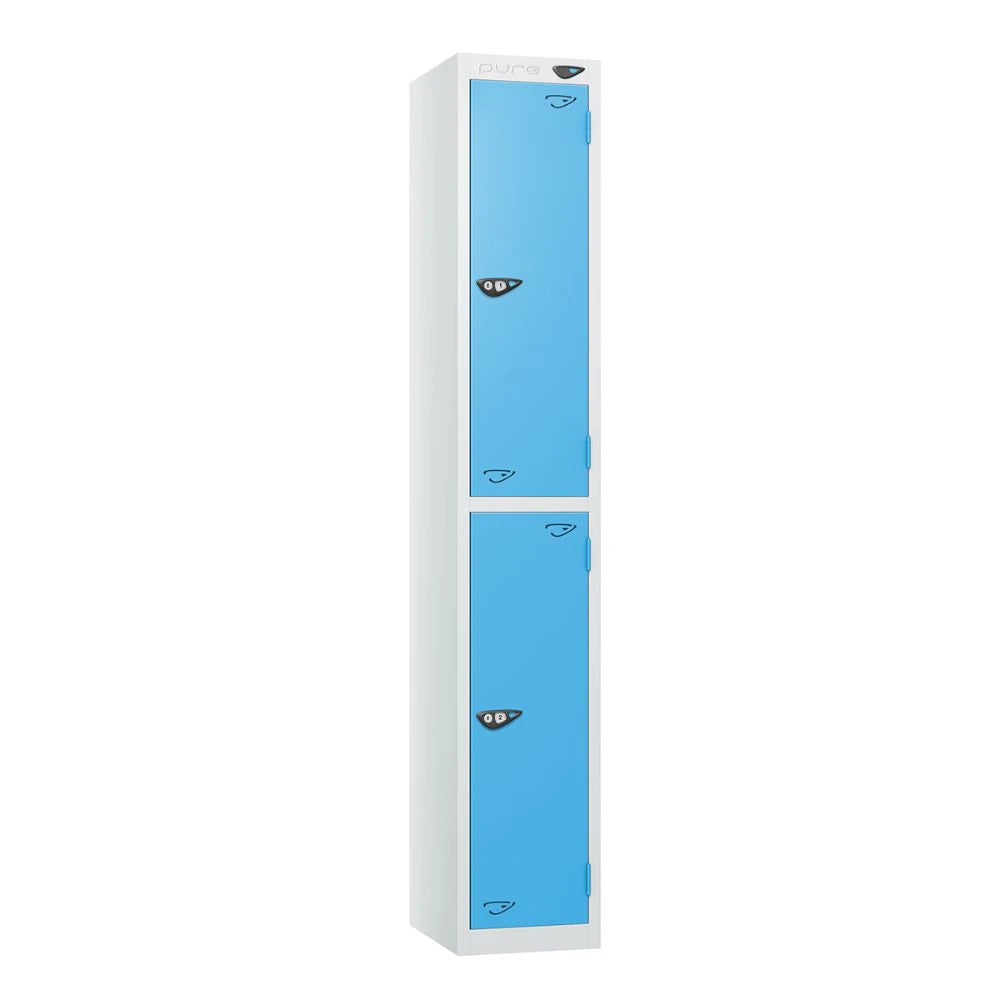 Prime 2-Door Steel Locker - Arctic White Cornflower Blue