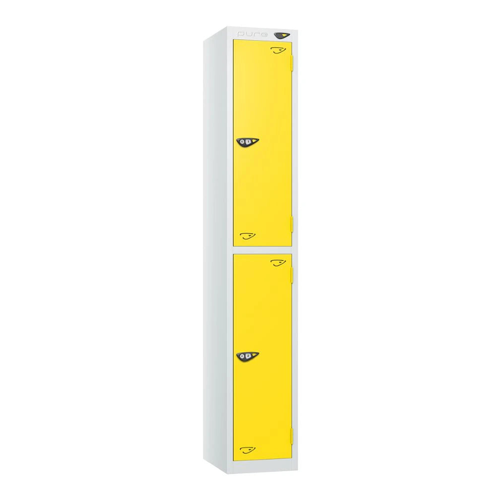 Prime 2-Door Steel Locker - Arctic White Lemon Yellow