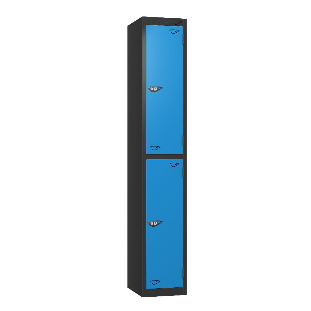Prime 2-Door Steel Locker - Black & Cobalt Blue