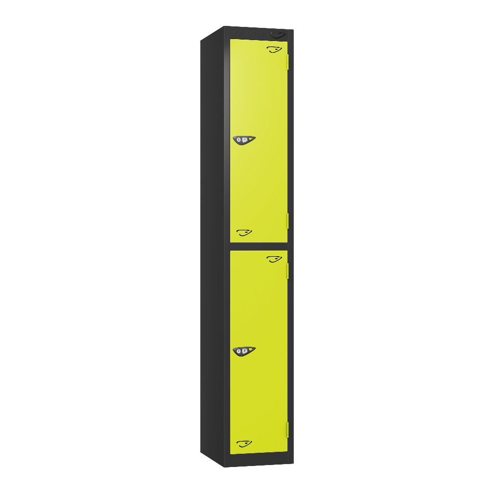 Prime 2-Door Steel Locker - Black & Lime Light