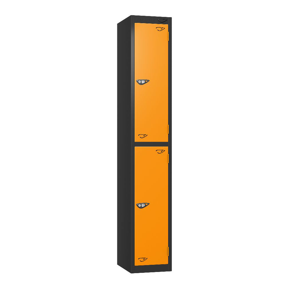 Prime 2-Door Steel Locker - Black & Magma