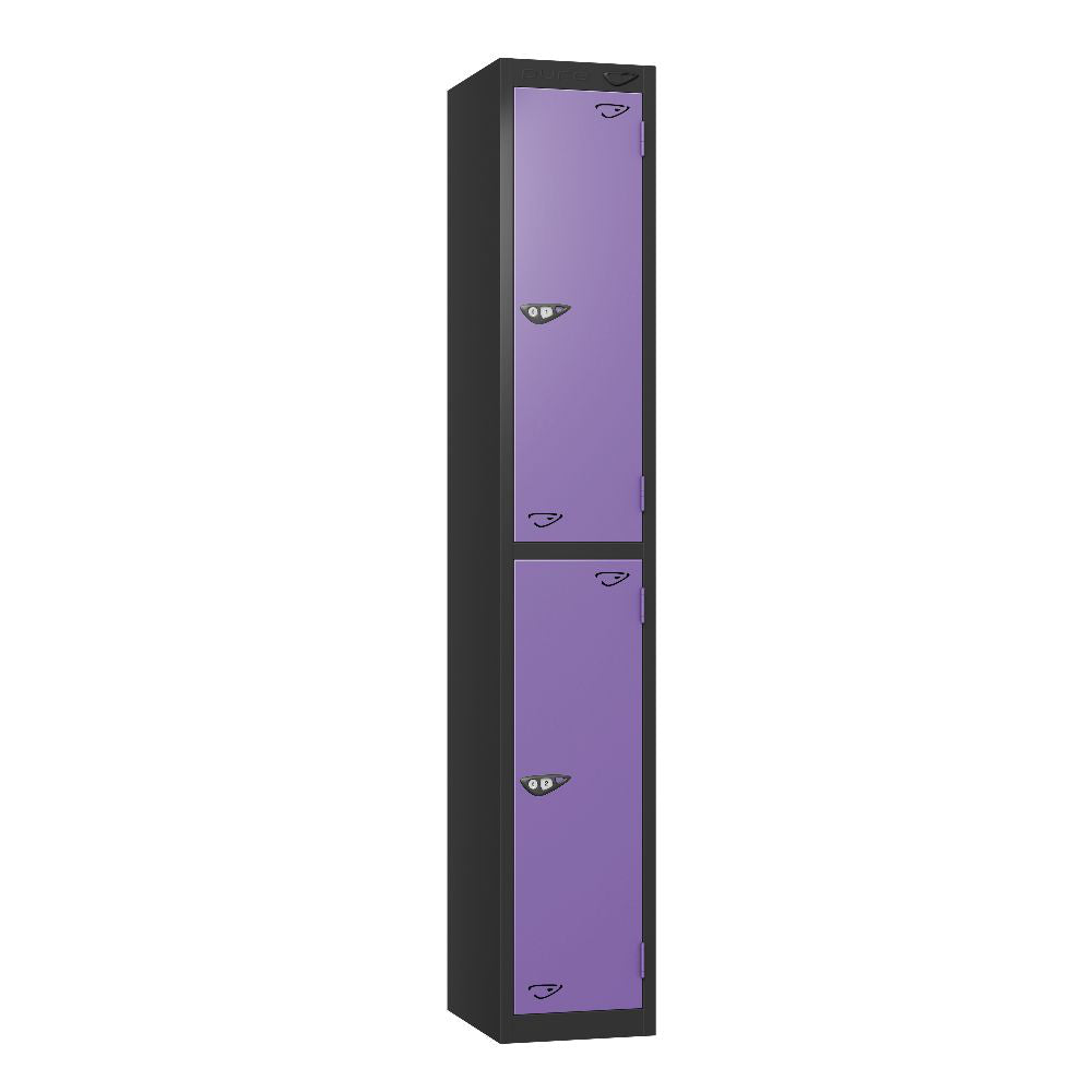 Prime 2-Door Steel Locker - Black & Orchid Violet