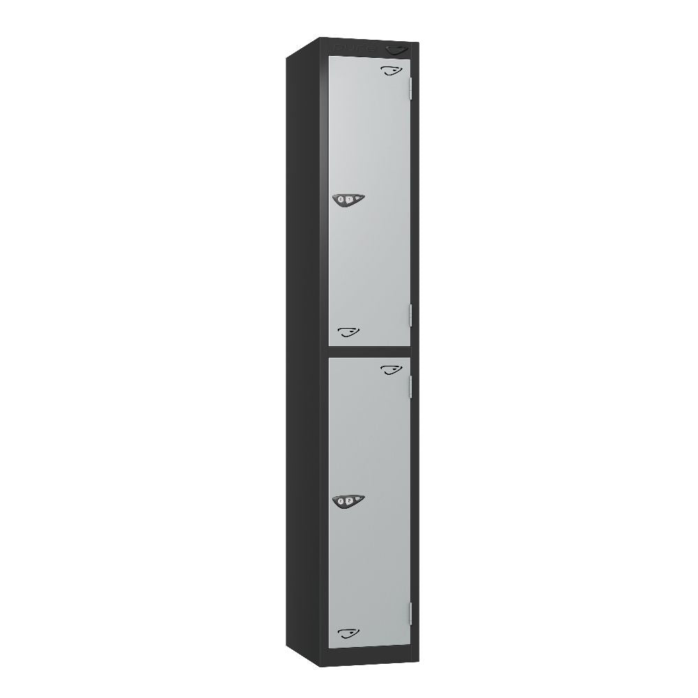 Prime 2-Door Steel Locker - Black & Pearl Silver