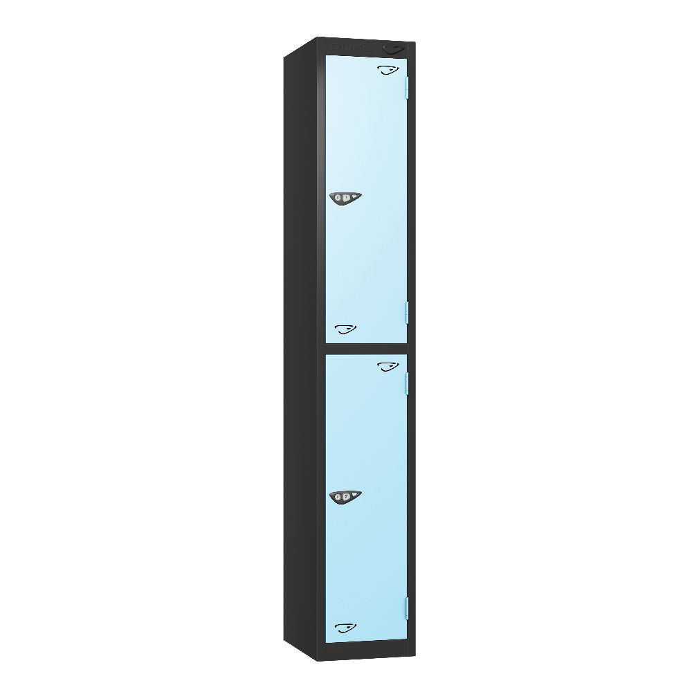 Prime 2-Door Steel Locker - Black & Ribbon Blue