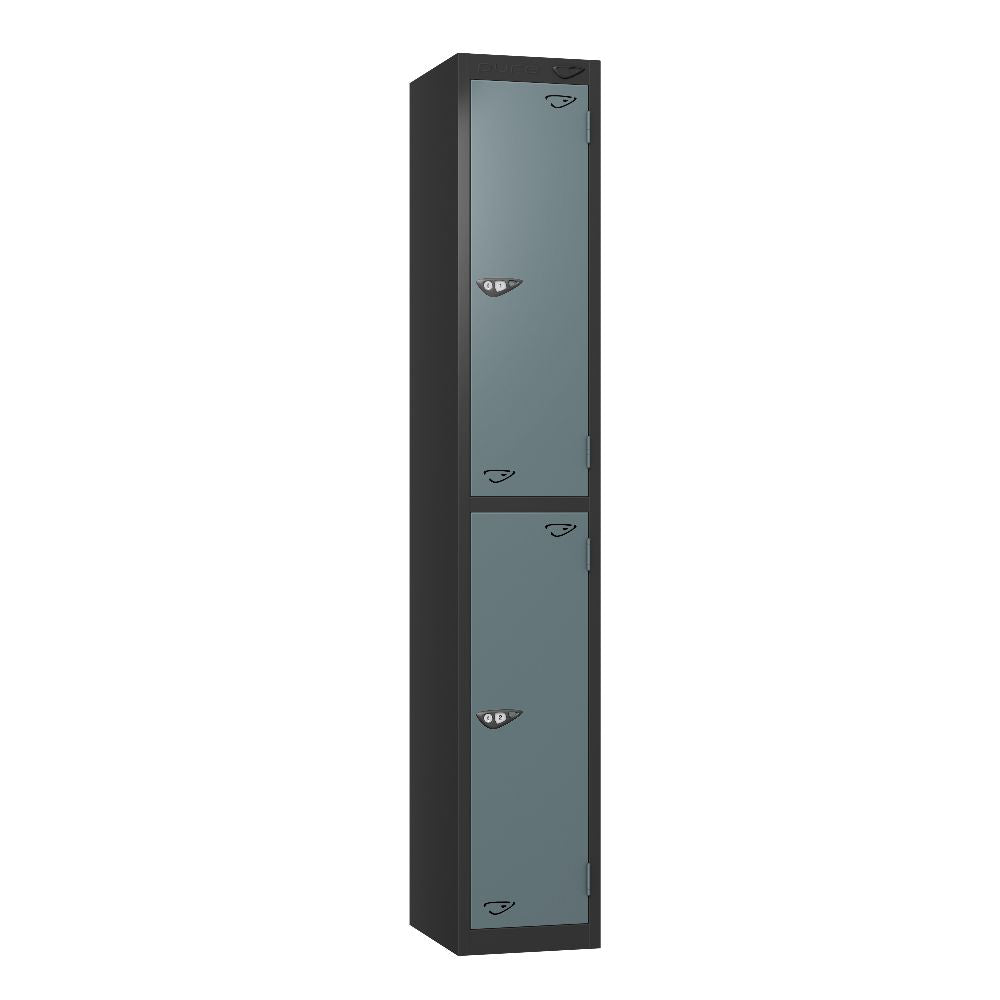 Prime 2-Door Steel Locker - Black & Slate Grey