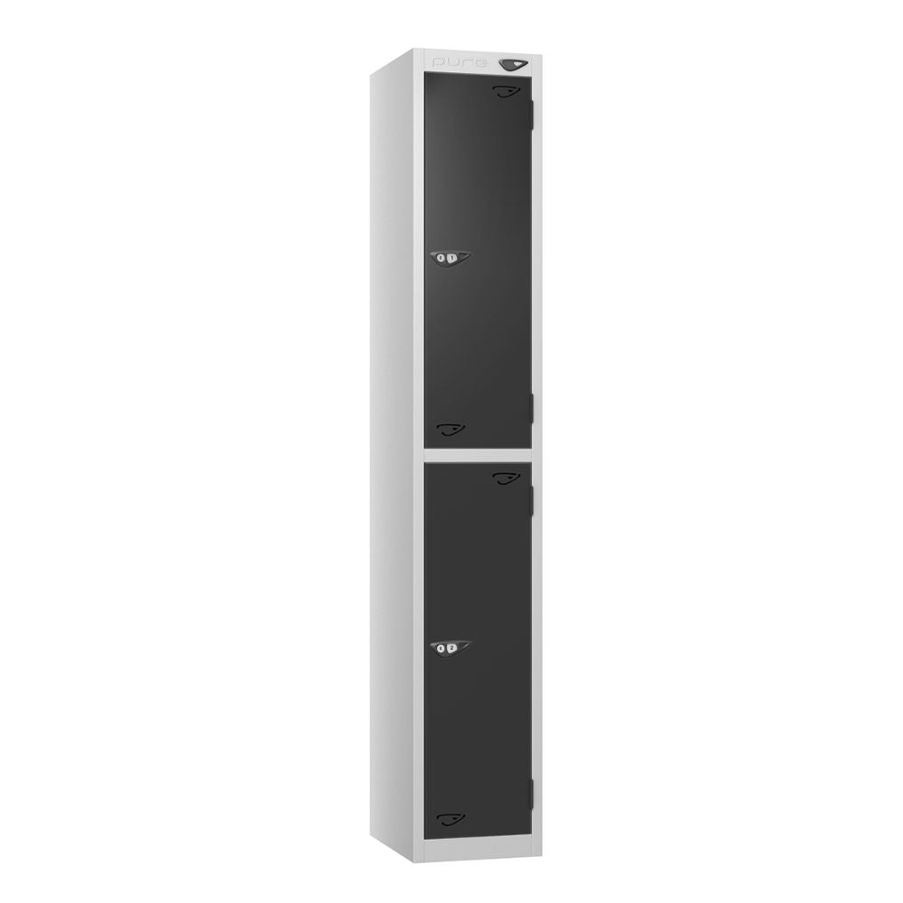 Prime 2-Door Steel Locker - Pearl Silver & Black