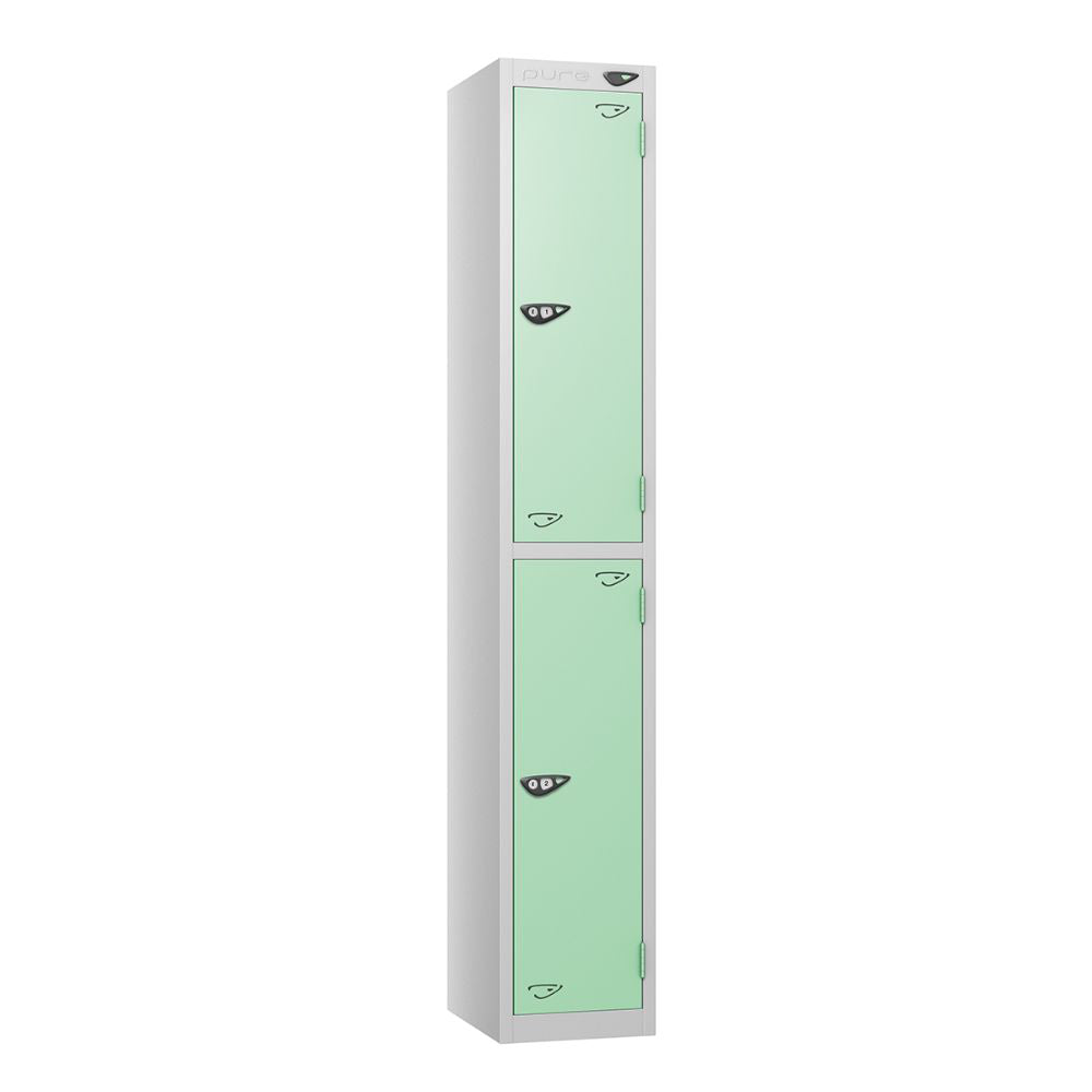 Prime 2-Door Steel Locker - Pearl Silver & Mint