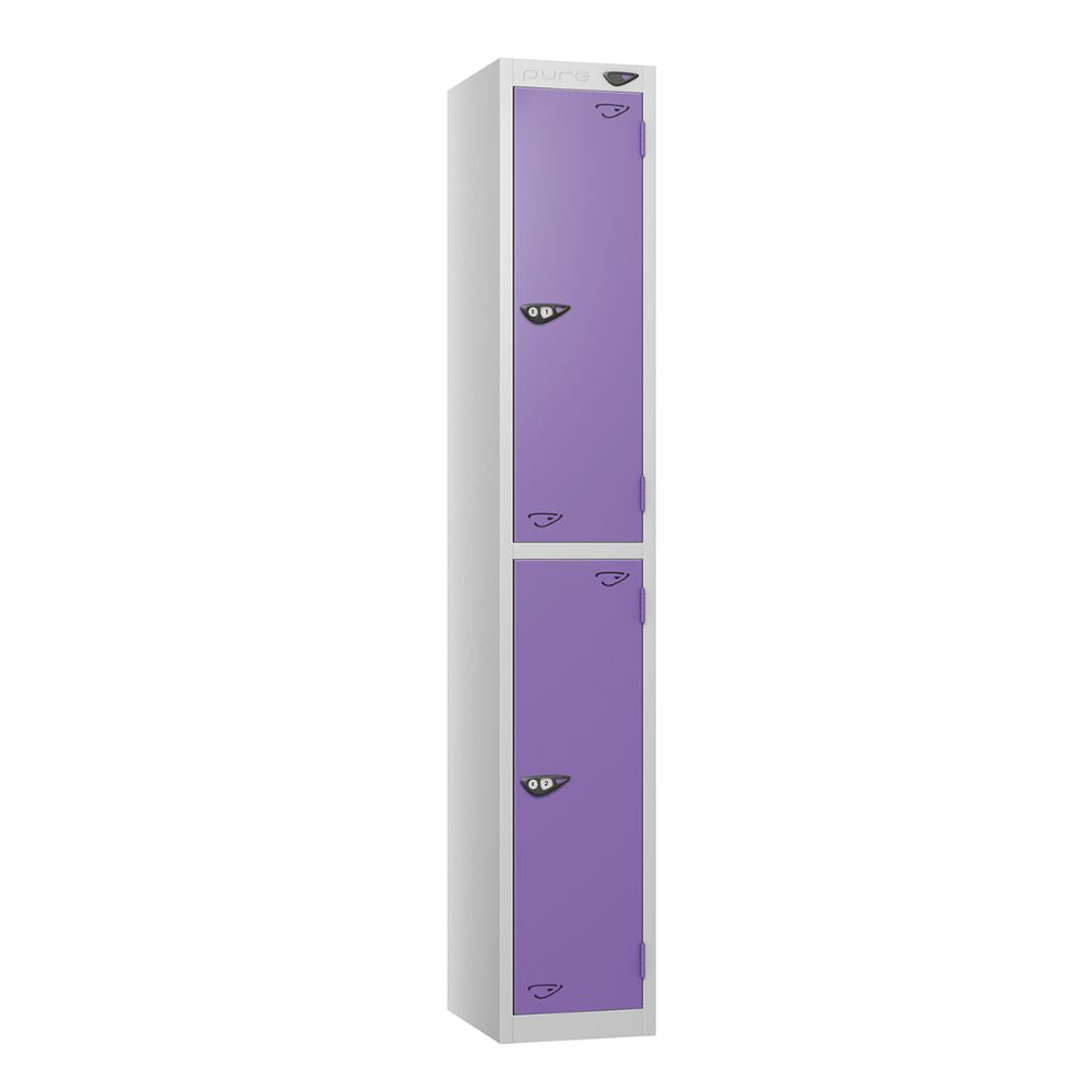 Prime 2-Door Steel Locker - Pearl Silver & Orchid Violet