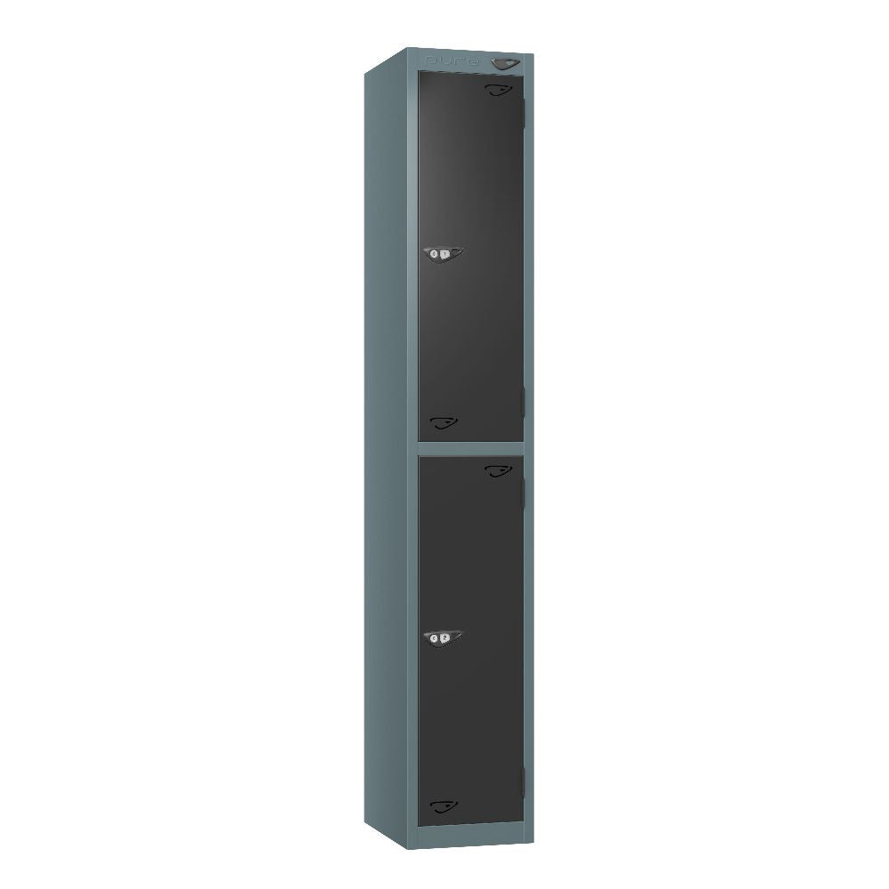 Prime 2 Door Steel Locker Slate Grey Black