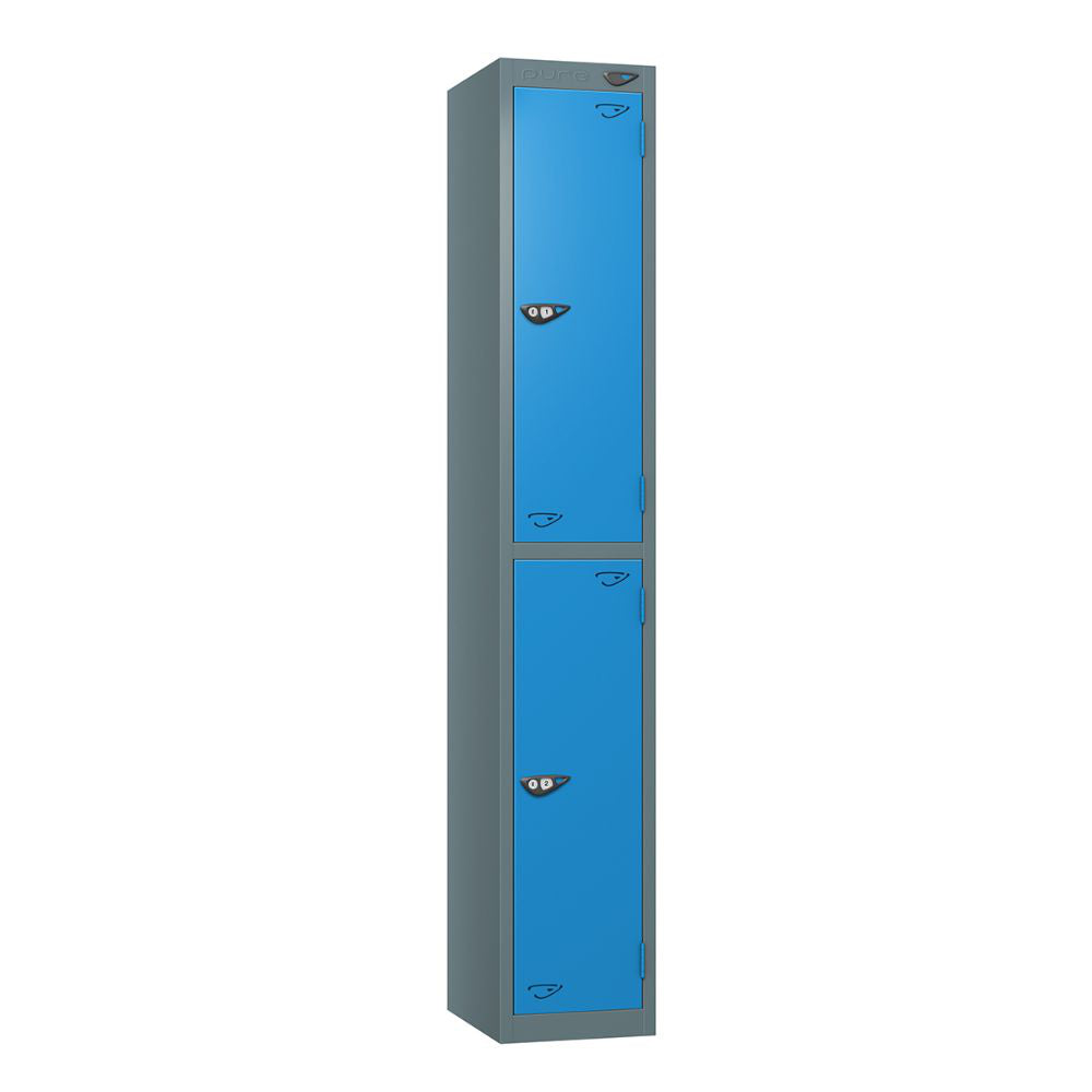 Prime 2 Door Steel Locker Slate Grey Cobalt Blue