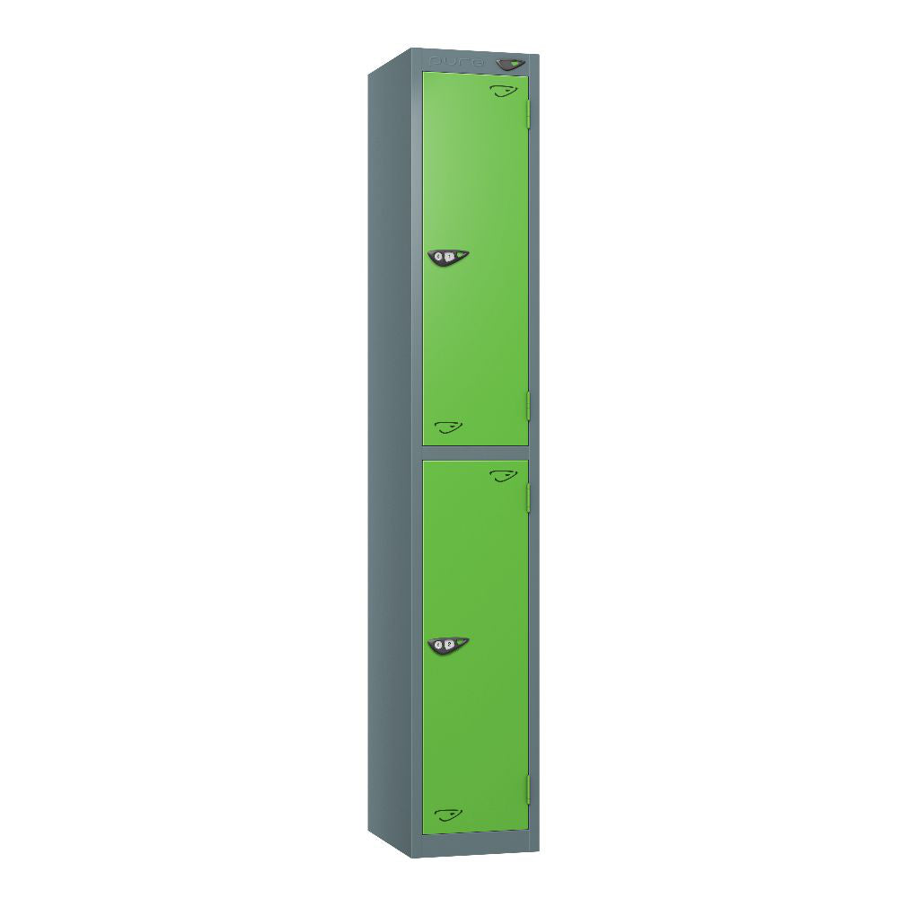 Prime 2 Door Steel Locker Slate Grey Forest Green