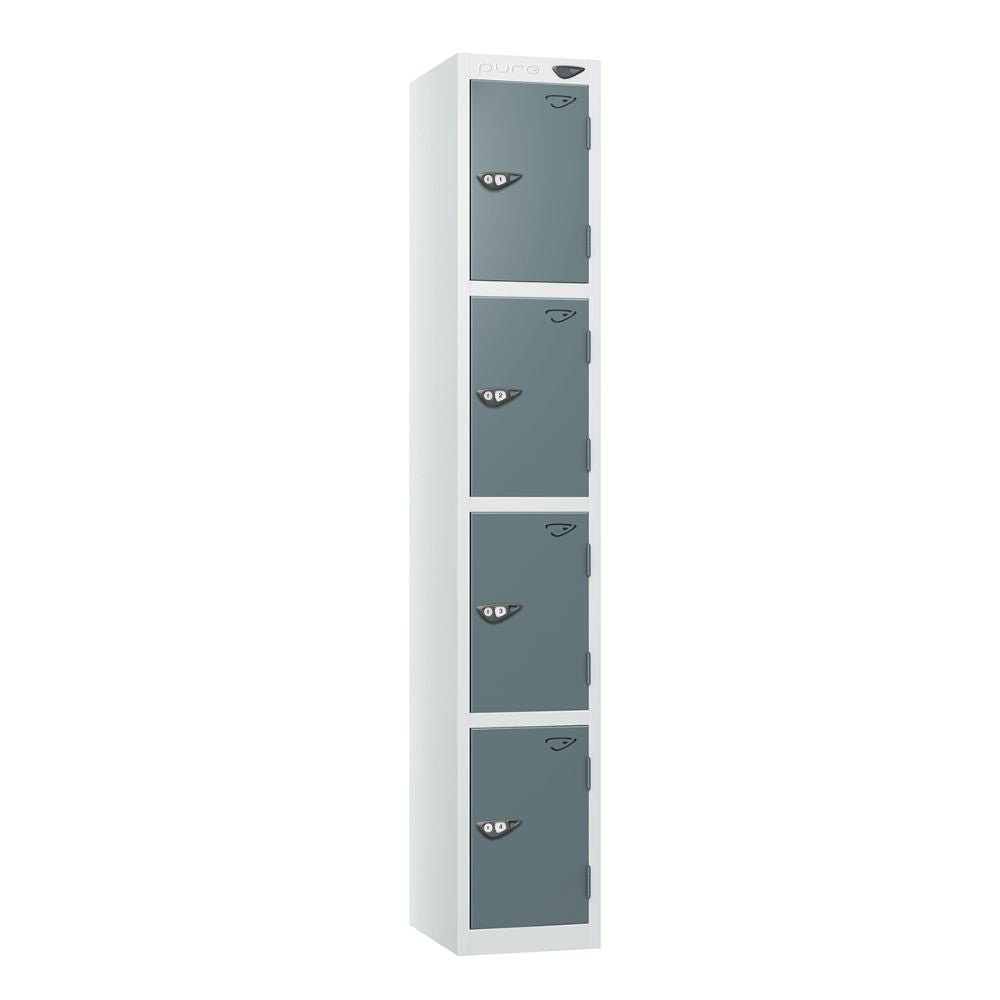 Prime 4-Door Steel Locker Arctic White Slate Grey