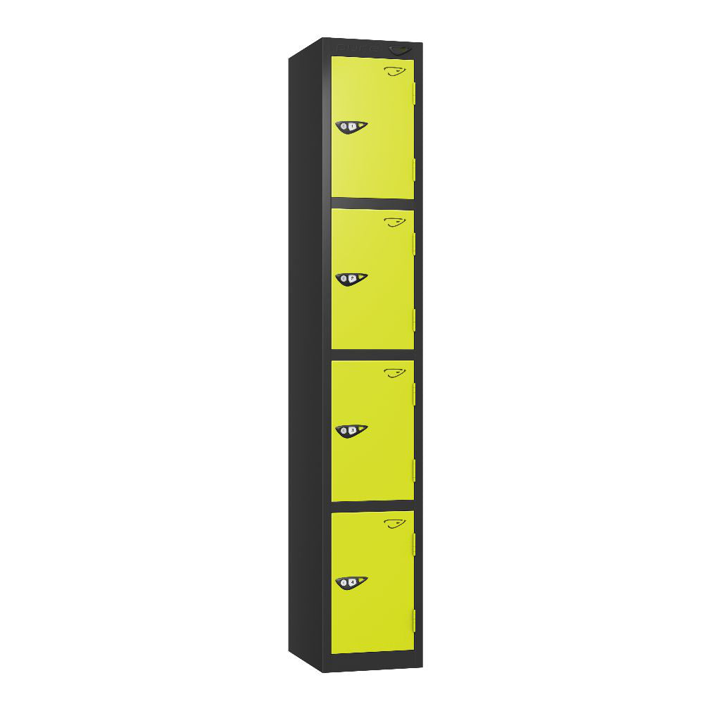 Prime 4-Door Steel Locker Black Lime Light