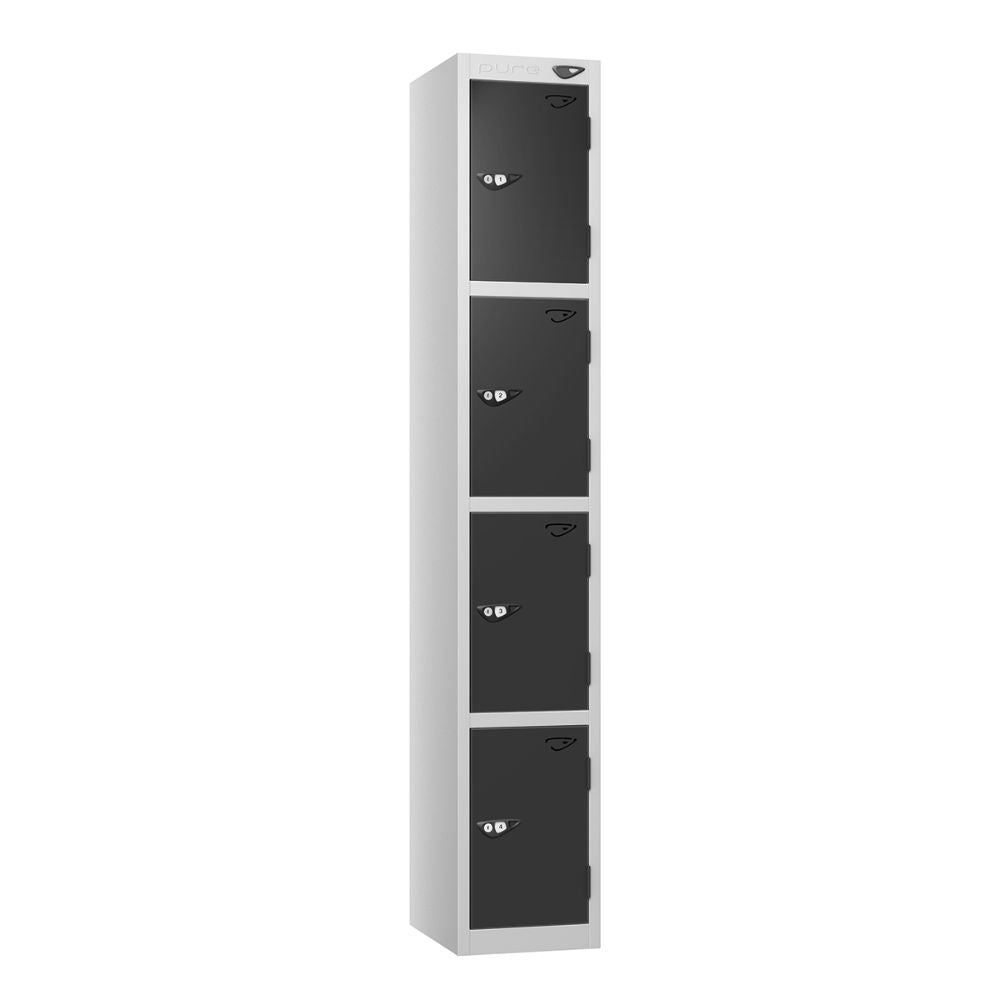 Prime 4-Door Steel Locker Pearl Silver Black