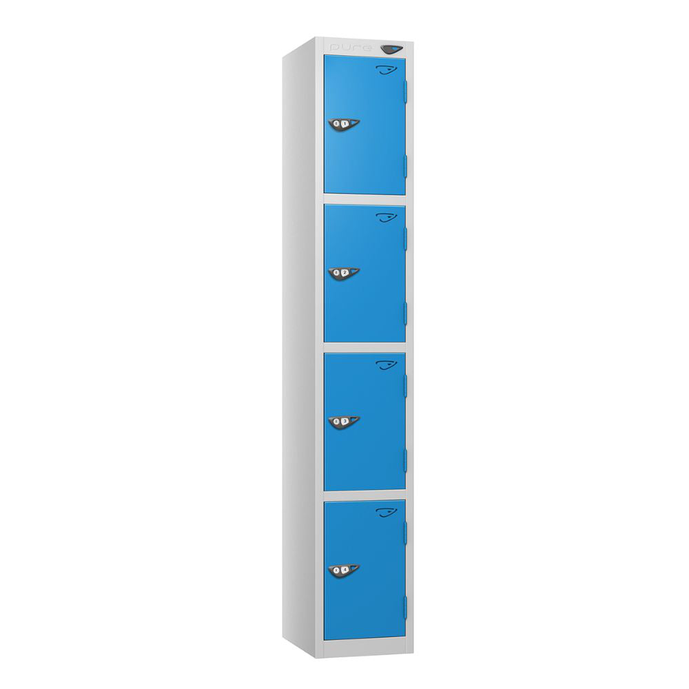 Prime 4-Door Steel Locker Pearl Silver Cobalt Blue