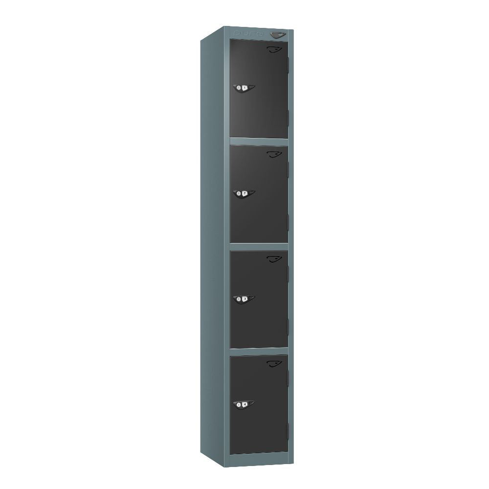 Prime 4-Door Steel Locker Slate Grey Black