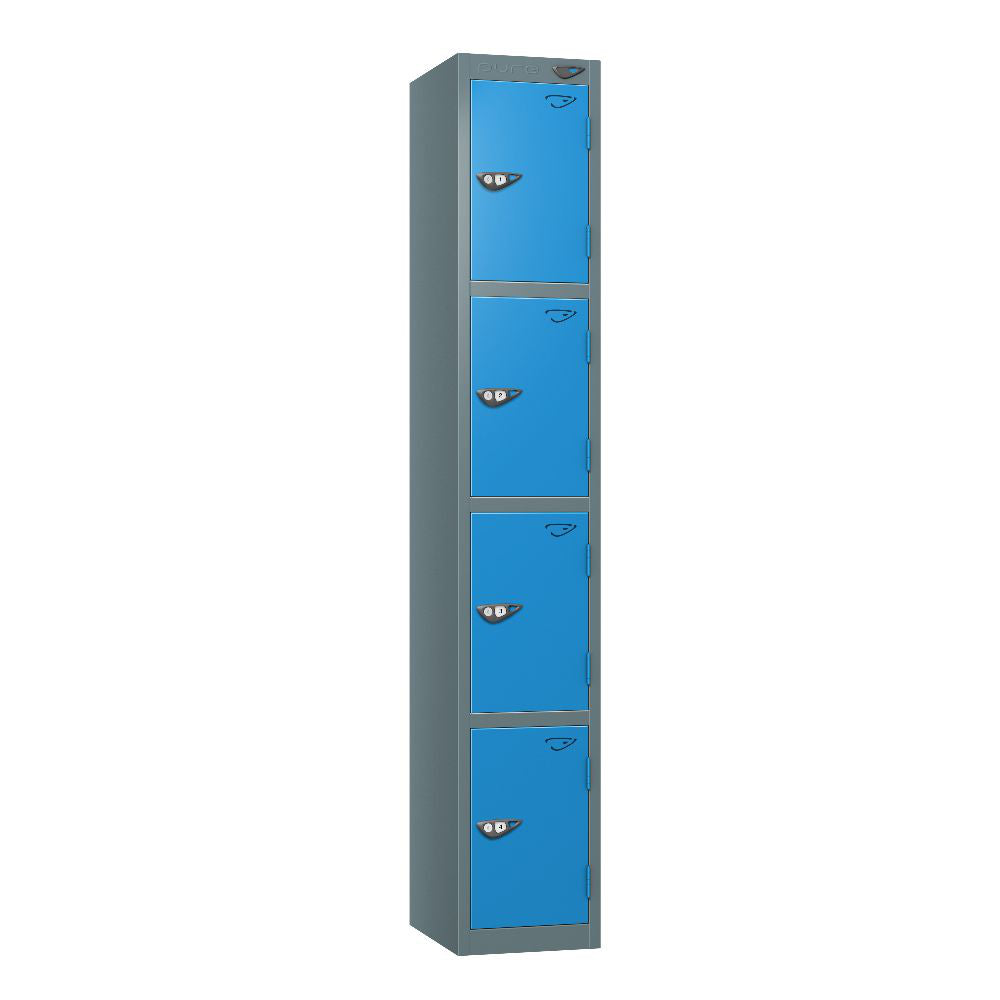 Prime 4-Door Steel Locker Slate Grey Cobalt Blue