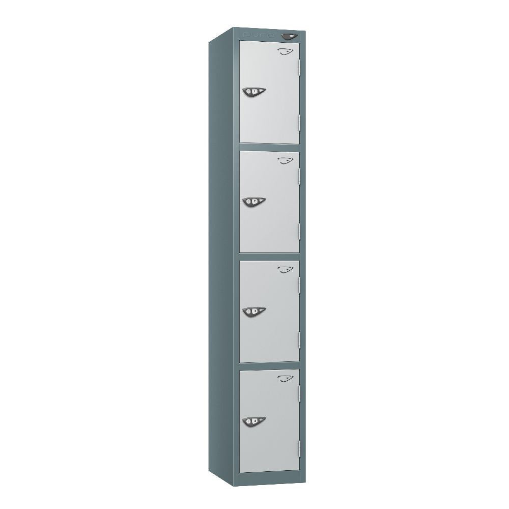 Prime 4-Door Steel Locker Slate Grey Pearl Silver