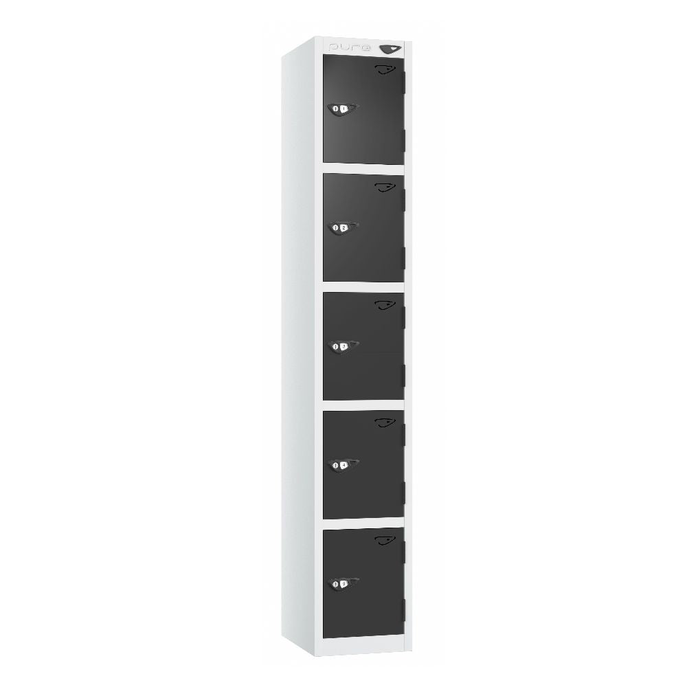 Prime 5-Door Steel Locker Arctic White Black