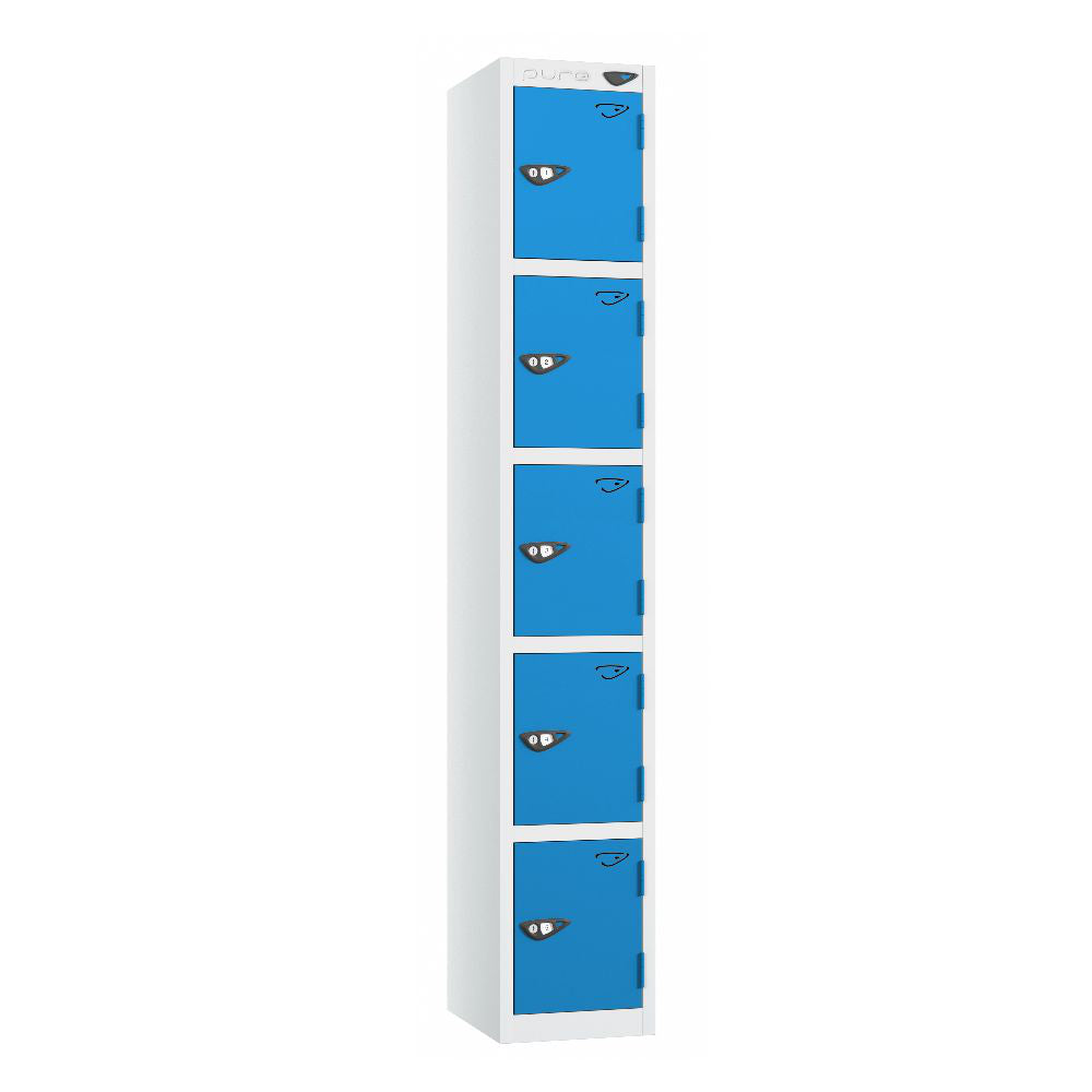 Prime 5-Door Steel Locker Arctic White Cobalt Blue