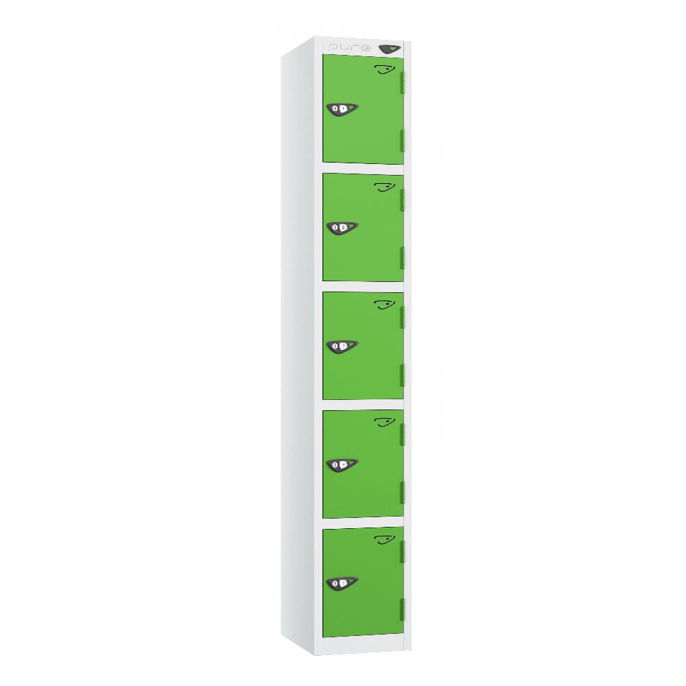 Prime 5-Door Steel Locker Arctic White Forest Green